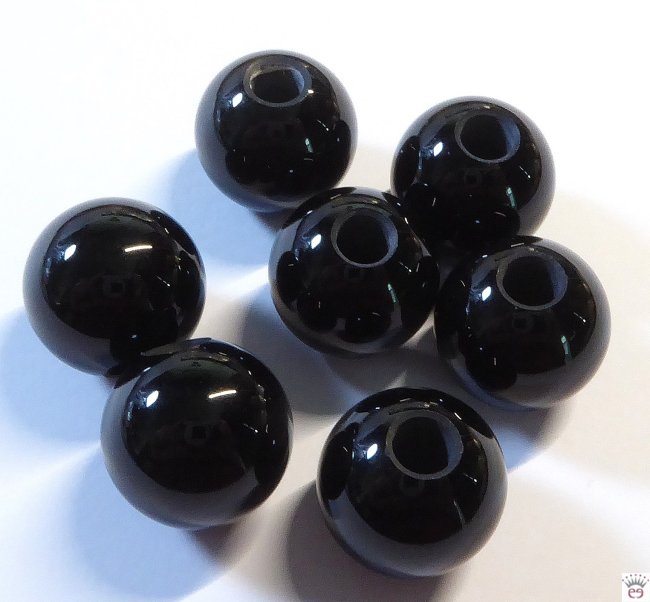 Grosslochperle Kugel Onyx