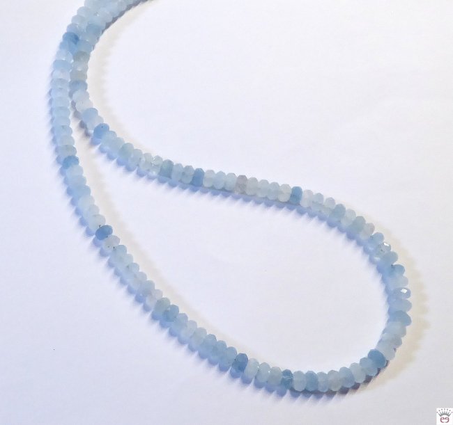 Edelsteinkette Aquamarin, 4x2mm