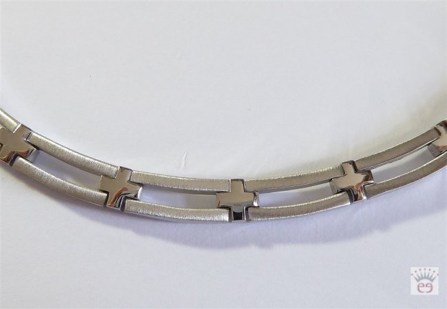 Silbercollier teilmatt, Silber rhodiniert