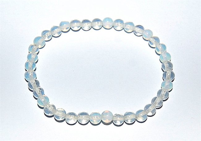Armschmuck Kugelarmband Opalglas, ca. 4 mm