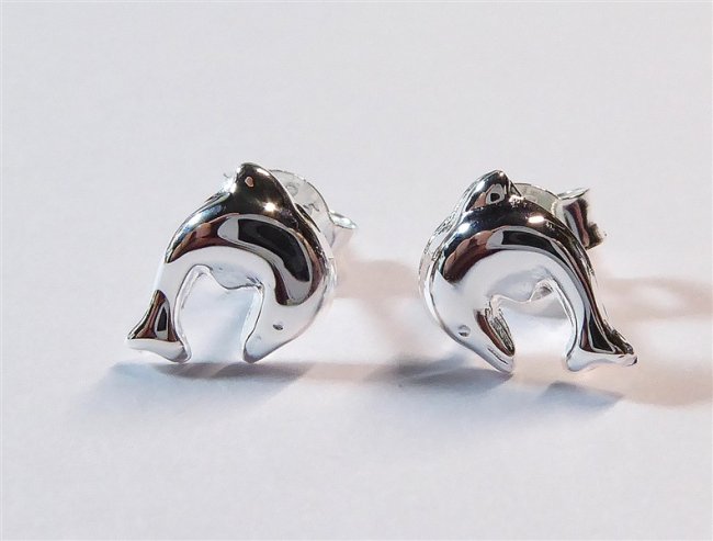 Silberohrstecker Delphin, Kinderschmuck