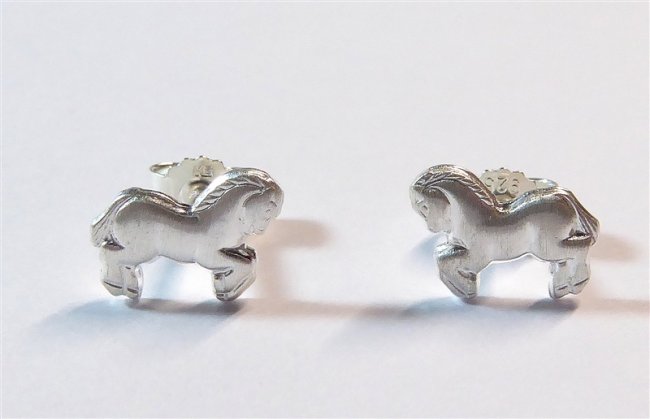 Silberohrstecker Pferd, Kinderschmuck