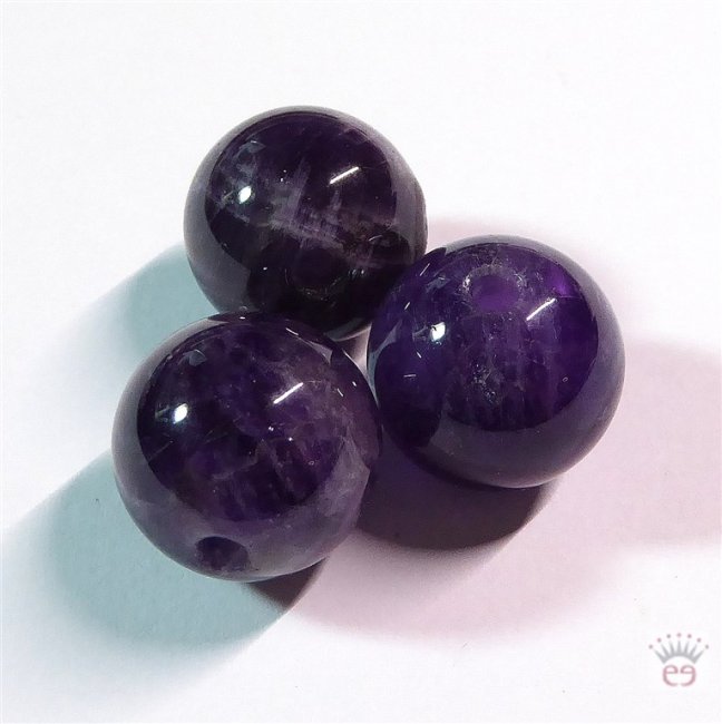 Edelsteinkugel Amethyst, ca. 16 mm mit großer Bohrung