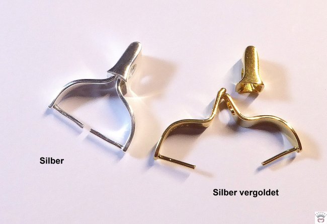 Wechselbogen/Kugelhalter aus Silber mit Kappe