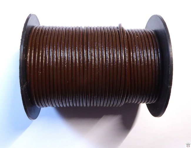 Rindslederband dunkelbraun, ca. 1,5 mm, 1 Meter