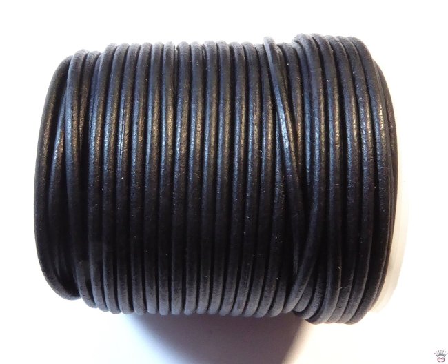 Rindslederband Schwarz, ca. 2 mm
