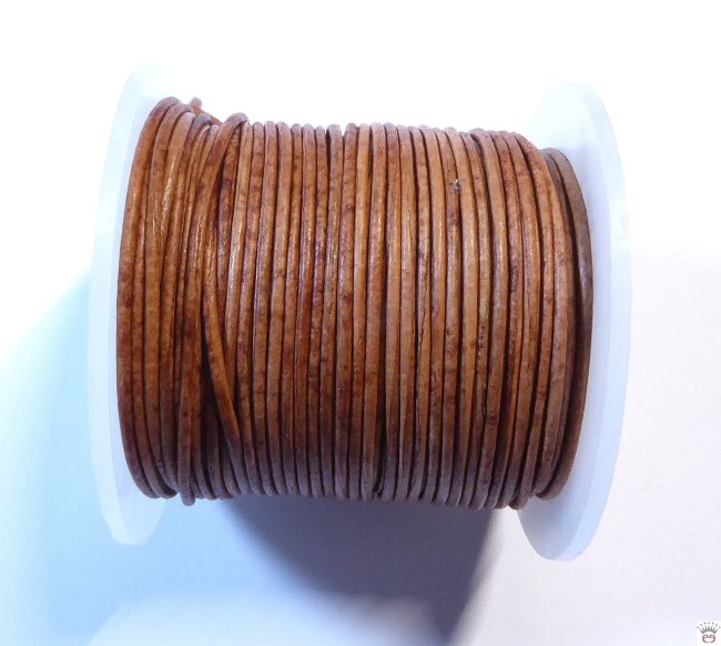 Rindslederband Vintage Copper Brown, ca. 1 mm