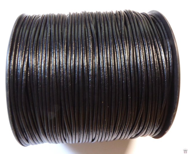 Rindslederband schwarz glänzend, ca. 1,5 mm