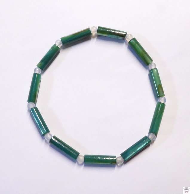 Muschelperlenarmband, Fresh Green
