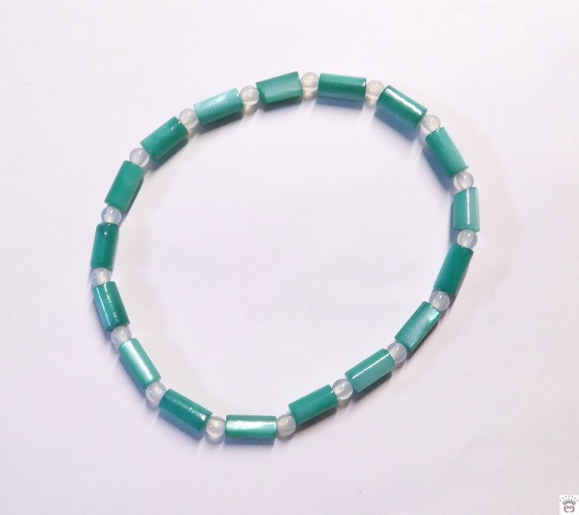 Muschelperlenarmband, Teal Green