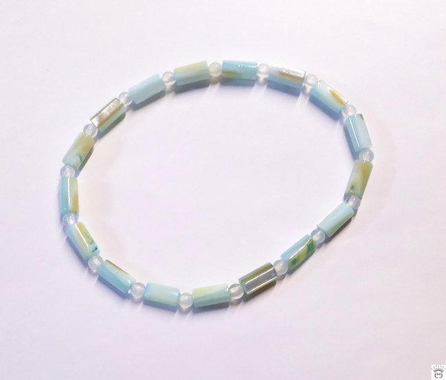 Muschelperlenarmband, Light Turquoise Green