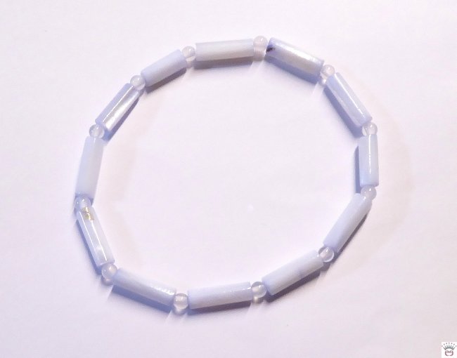 Muschelperlenarmband, Eisblau