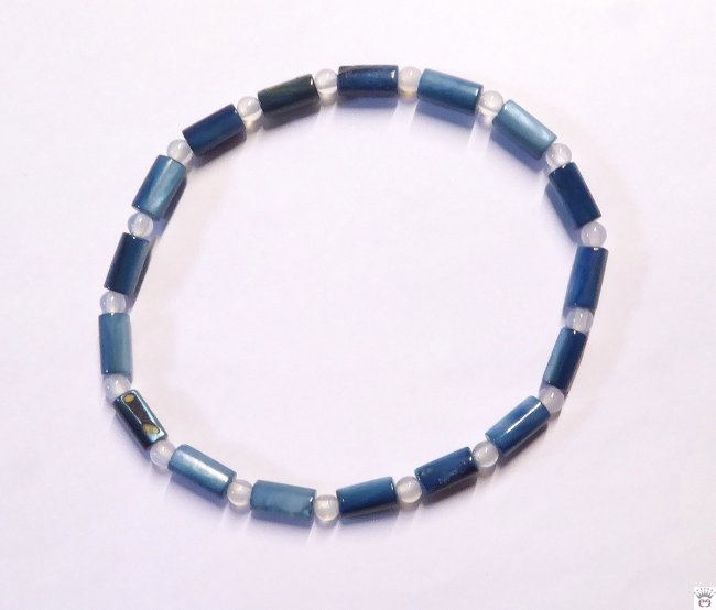 Muschelperlenarmband, Evening Blue