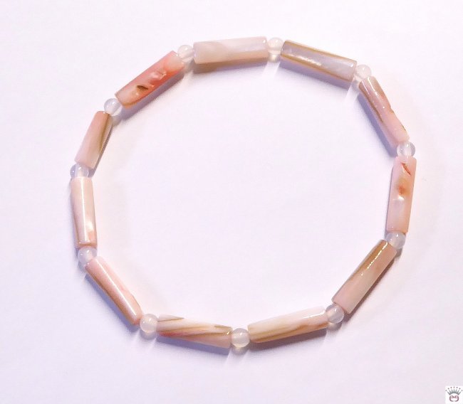 Muschelperlenarmband, Tube groß, Light Pink
