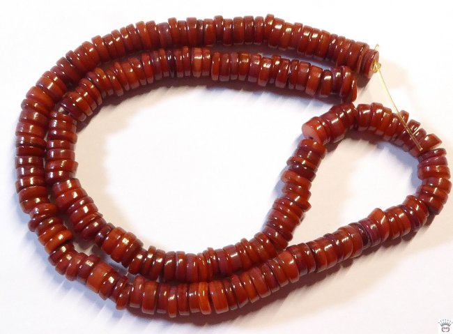 Muschelperlenstrang, Disc, Dunkelrot