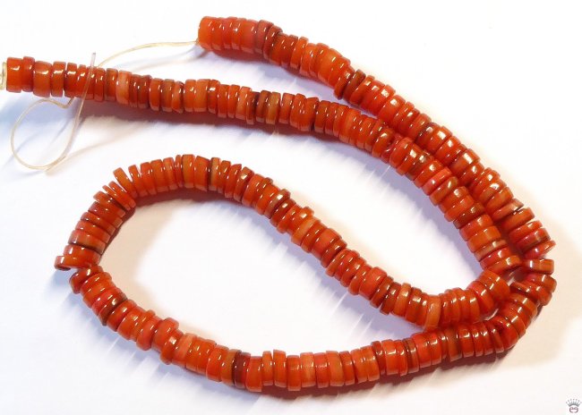 Muschelperlenstrang, Disc, Korallenrot
