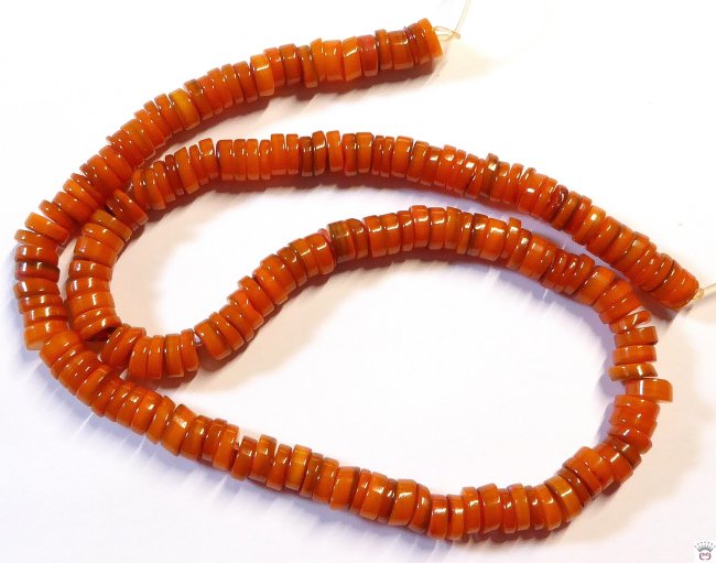 Muschelperlenstrang, Disc, Orange