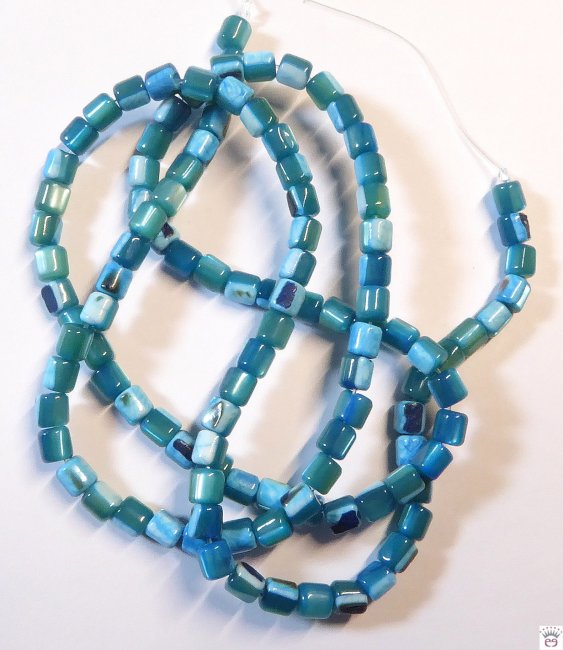 Muschelperlenstrang, Petrol Blue