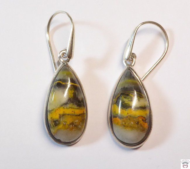 Silberohrhänger Hummel-Jaspis