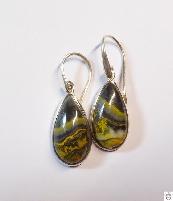 Silberohrhänger Hummel-Jaspis