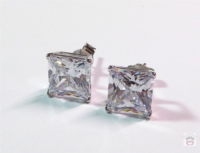 Silberohrstecker Zirkonia kristall Quadrat