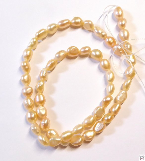 Süßwasserzuchtperlenstrang, lachs, nuggets