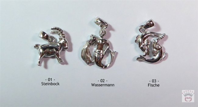 Sternzeichenanhänger Silber rhodiniert