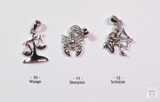 Sternzeichenanhänger Silber rhodiniert