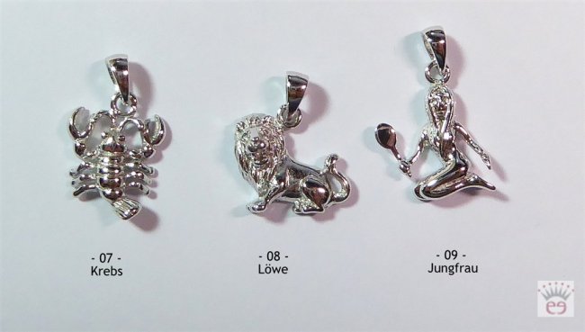 Sternzeichenanhänger Silber rhodiniert
