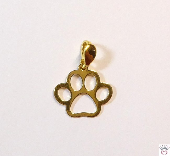Silberanhänger Hundepfote, vergoldet