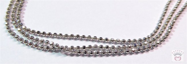 Kugelkette Silber 925 diamantiert, rhodiniert