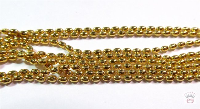 Vergoldete Silberkette mit Elementen in Oliven-Form