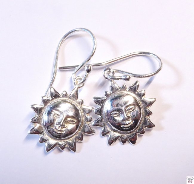 Silberohrhänger Sonne
