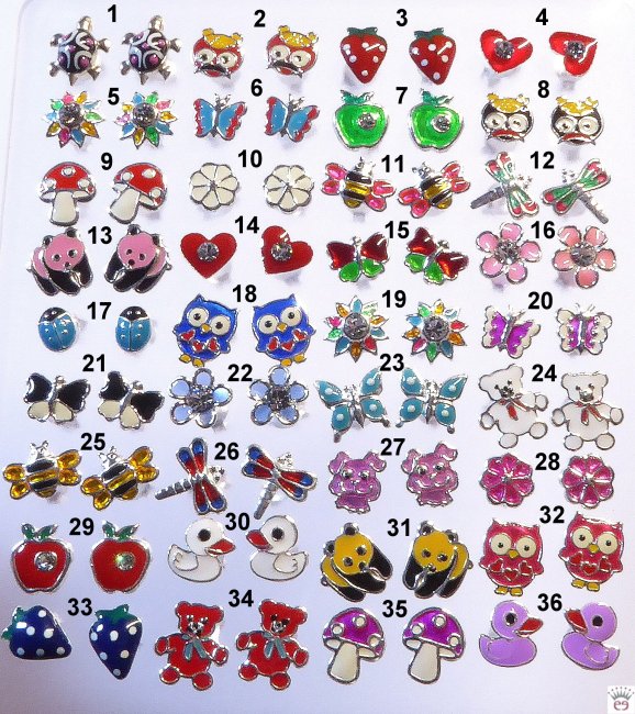 Silberohrstecker diverse Motive, Kinderschmuck