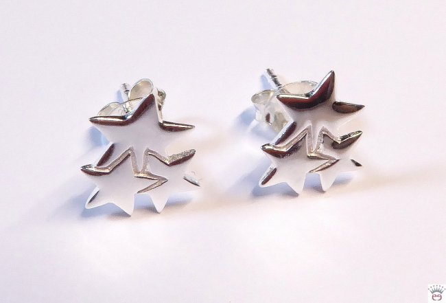 Silberohrstecker Sterne
