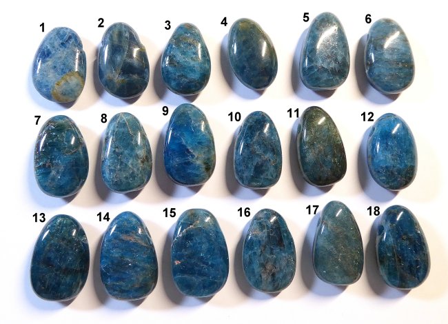 Trommelstein blauer Apatit