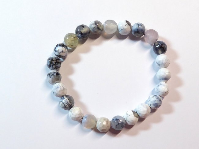 Edelsteinarmband Achat weiß