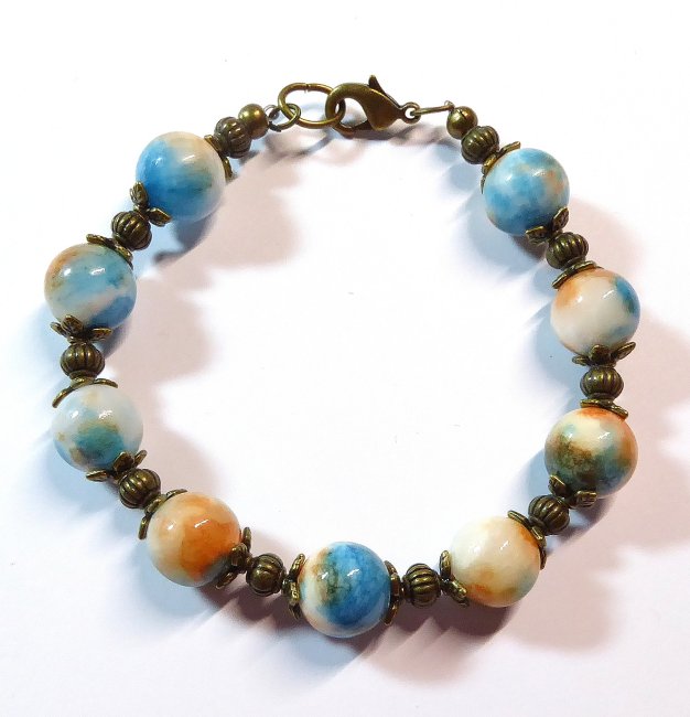 Edelsteinarmband Jade gefärbt