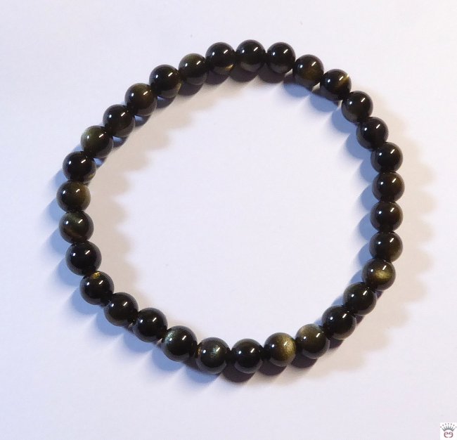 Armschmuck Kugelarmband Obsidian, ca. 6 mm
