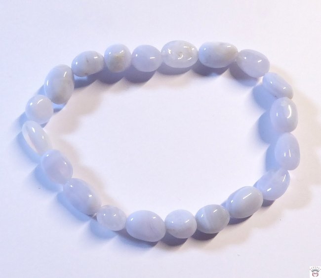 Edelsteinarmband Blue Lace Achat, Nuggets klein
