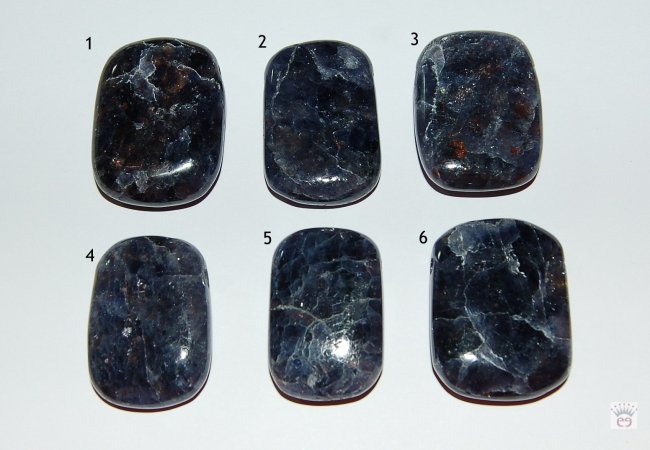 Edelsteinanhänger Iolith, Rechteck, ca. 32-40x24-29mm, gebohrt