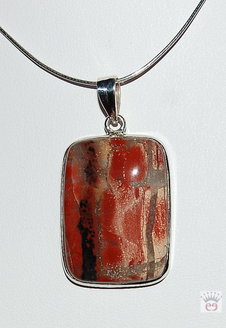 Rechteckiger Brekzienjaspis-Anhänger