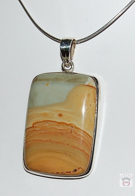 Rechteckiger Polychrom Jaspis-Anhänger