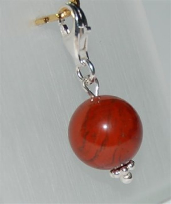 Jaspis rot Charm, ca. 10 mm
