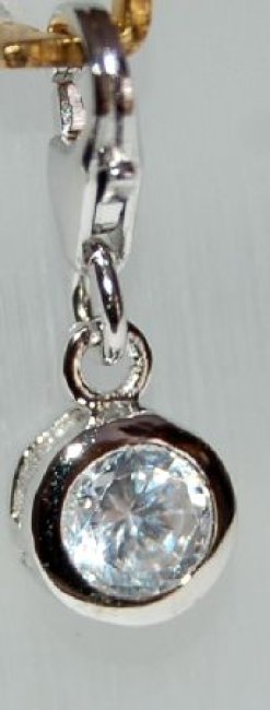 Zirkonia Charm rhodiniert