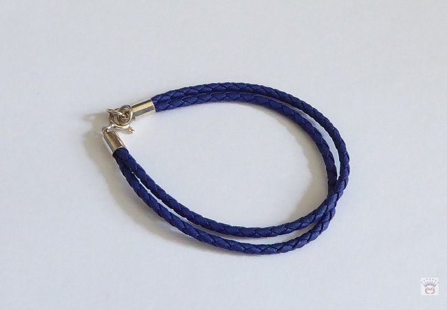 DUR-Armband, dunkelblaues, geflochtenes Kunstleder