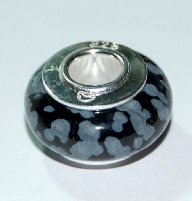 Schneeflockenobsidian Edelsteinbead