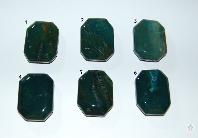 Achteckiger Flatstone aus Heliotrop