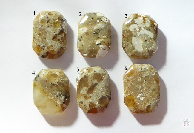 Achteckiger Flatstone aus Opalith (caramel)