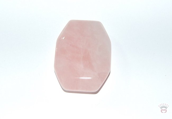 Achteckiger Flatstone aus Rosenquarz